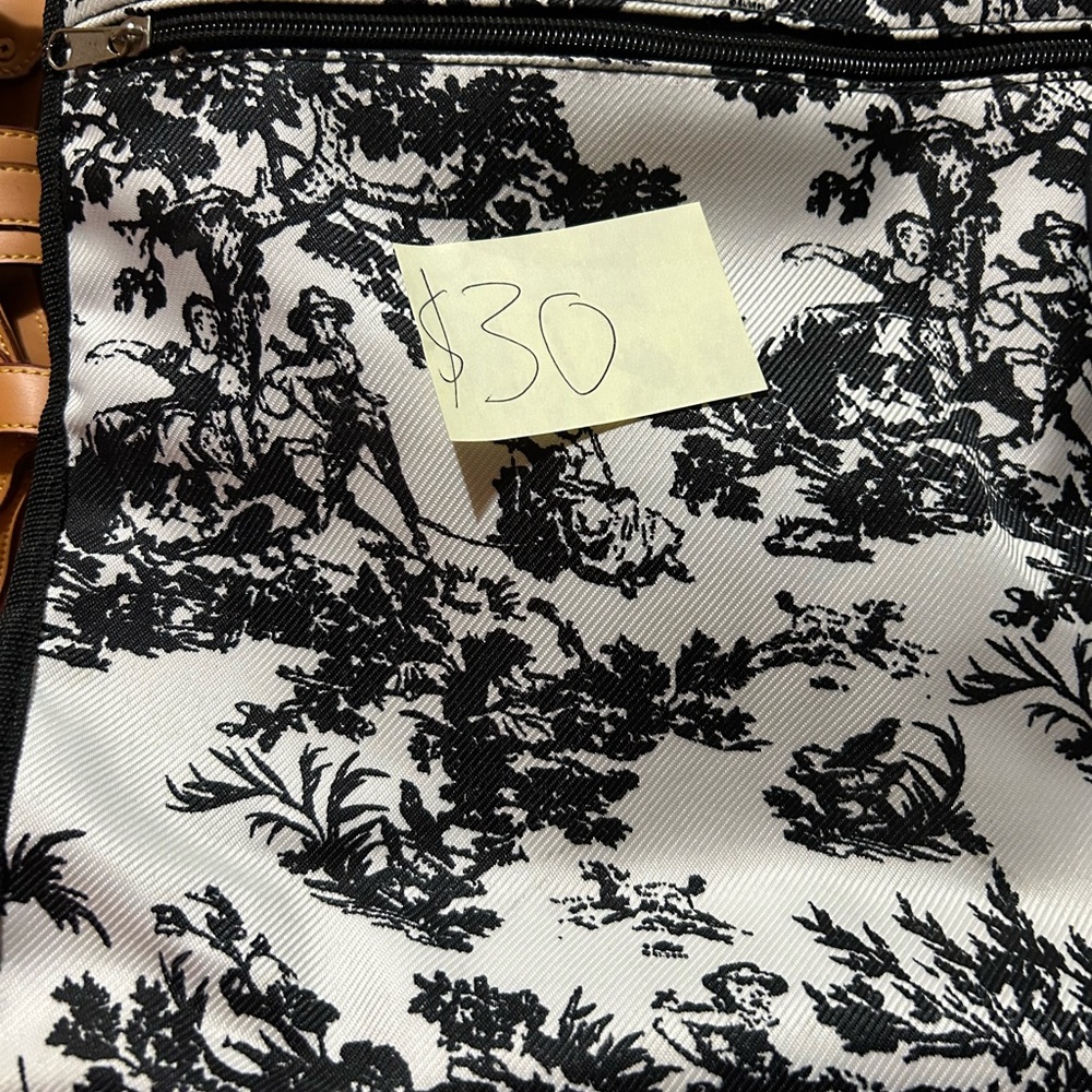 Black and White Toile Print Bag